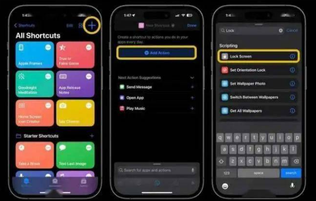 介休苹果14锁屏维修店分享iPhone14升级iOS16.4后如何创建锁屏快捷方式 